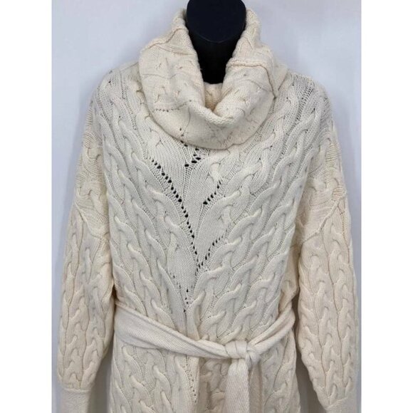 Free People Knit Sweater Size Small S Ivory Turtleneck Cable Long Sleeve New B54 - Picture 2 of 6